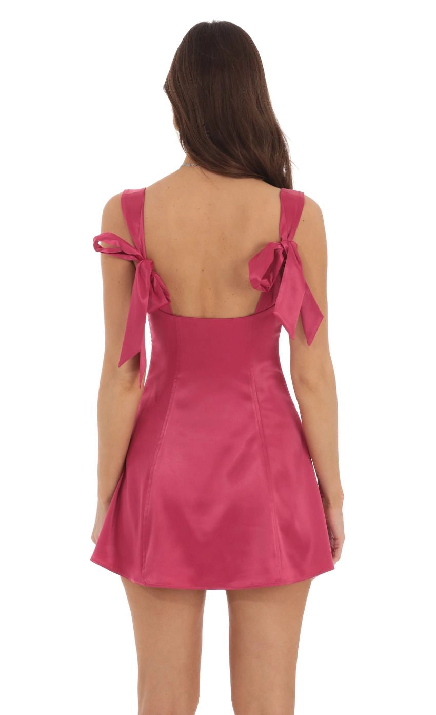 DingJi Wedding Elegant Back Bow Simple Short Homecoming Dresses